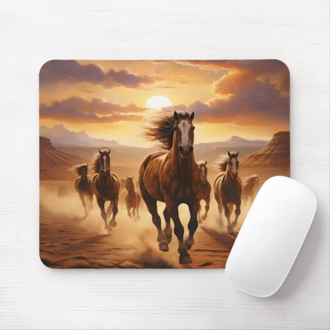 Wild Horses Desert Mouse Mat (With Mouse)