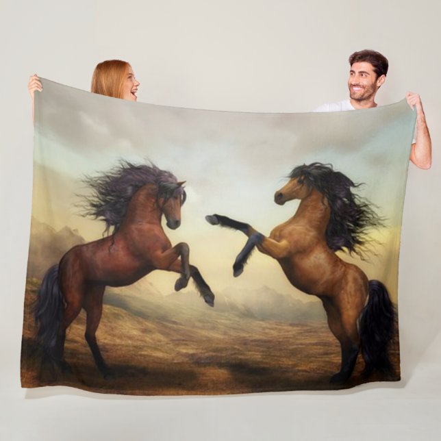 WILD HORSES FLEECE BLANKET (In Situ)