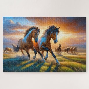 Wild Horses, Galloping Horses, Majestic Animals, Jigsaw Puzzle