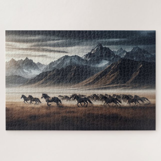 Wild Horses, Galloping Horses, Majestic Animals,  Jigsaw Puzzle (Horizontal)