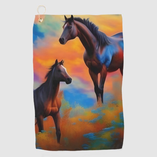 Wild Horses  Golf Towel (Front)