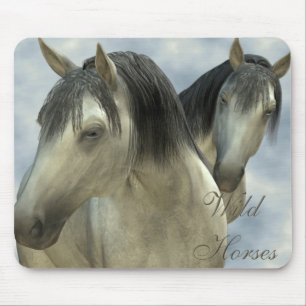 Wild Horses - horse, animal, wildlife Mouse Mat