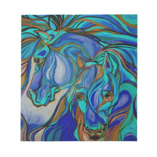 Wild Horses In Brown and Teal Notepad