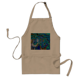 Wild Horses In Brown and Teal Standard Apron