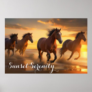 Wild Horses in Sunset Splendor Poster