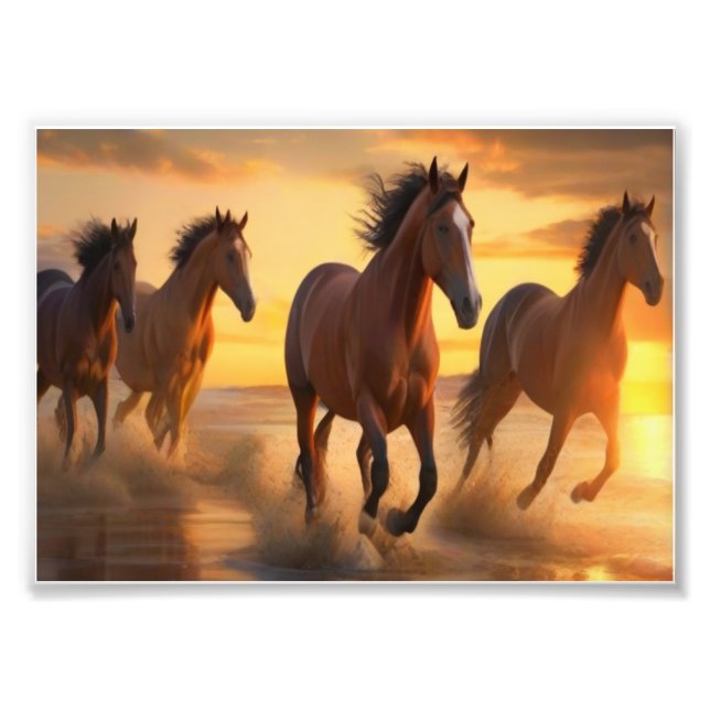 Wild Horses in Sunset Splendour Photo Print (Front)