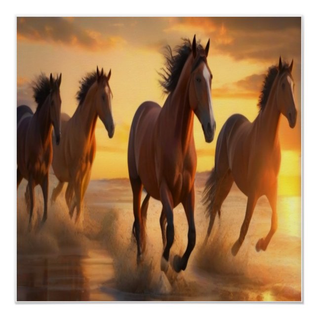 Wild Horses in Sunset Splendour Poster (Front)