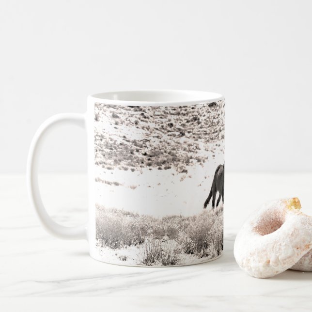 Wild Horses in the West Desert  Coffee Mug (With Donut)