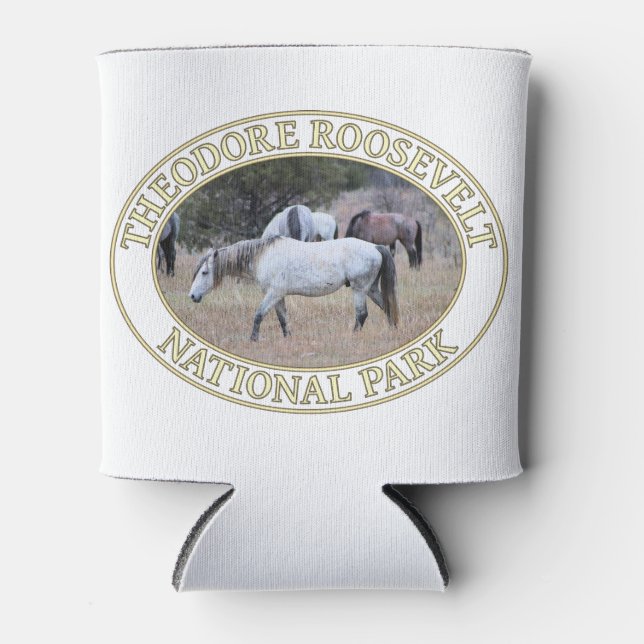 Wild Horses in Theodore Roosevelt National Park Can Cooler (Front)