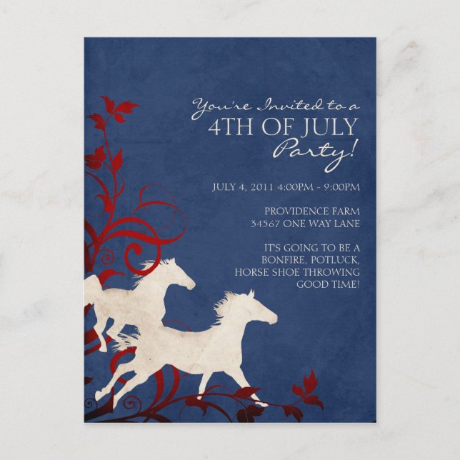 Wild Horses Invitation Postcard (Front)