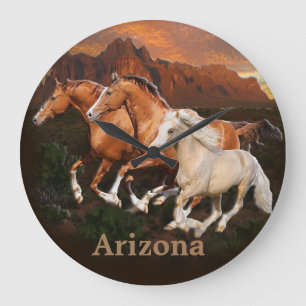 Wild Horses Large Clock