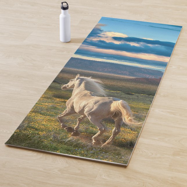 WILD HORSES  “Live to Run” Yoga Mat (In Situ)