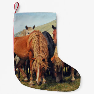 Wild Horses Livno Nature Scene Small Christmas Stocking