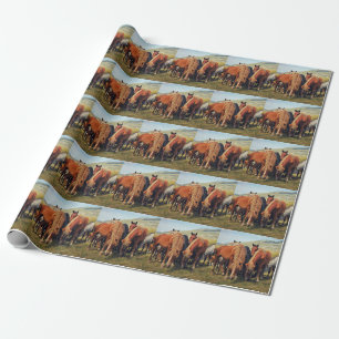 Wild Horses Livno Nature Scene Wrapping Paper