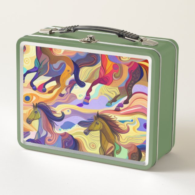 Wild Horses Metal Lunch Box (Front)