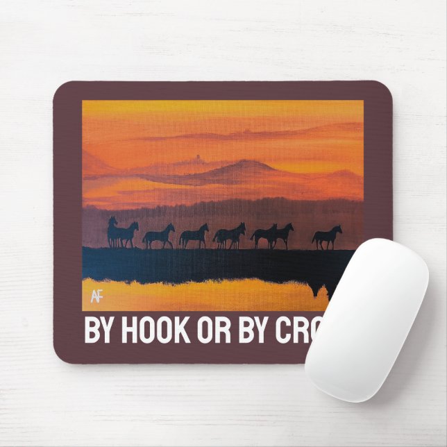 Wild Horses of Montana Painting by Alfred Fox Mouse Mat (With Mouse)