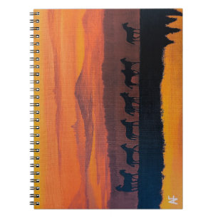 Wild Horses of Montana Painting by Alfred Fox Notebook