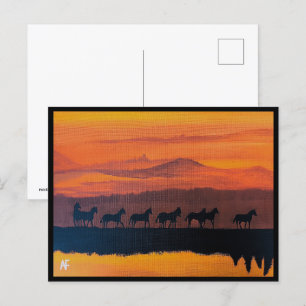 Wild Horses of Montana Painting by Alfred Fox Postcard