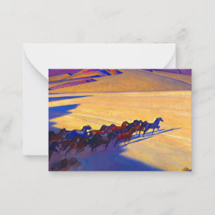 Wild Horses of Nevada, 1927 by Maynard Dixon Card