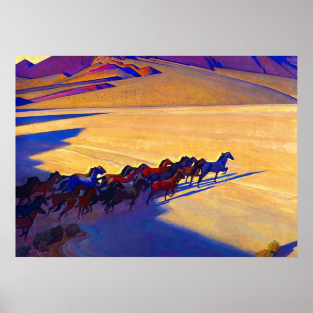 Wild Horses of Nevada, 1927 by Maynard Dixon Poster (Front)