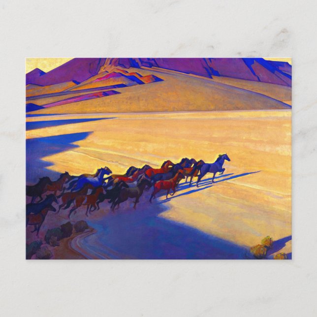 Wild Horses of Nevada by Maynard Dixon Postcard (Front)