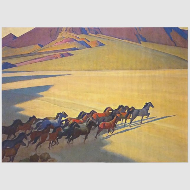 “Wild Horses of Nevada” by Maynard Dixon Tissue Paper (Front)
