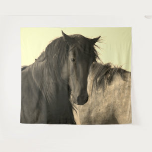 WILD HORSES OF UTAH BLACK STALLION Tapestry