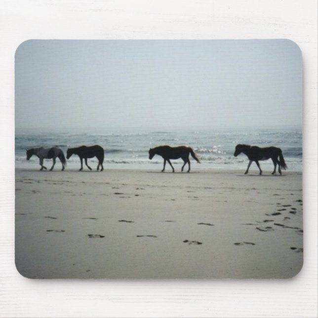 Wild horses on Assitique Island Mouse Mat (Front)