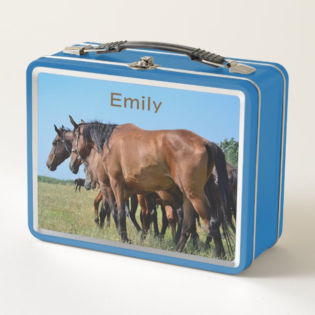 Wild Horses Out West Metal Lunch Box (Front)