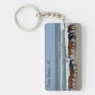 Wild Horses Outer Banks NC Key Ring