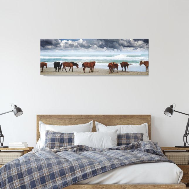 Wild Horses Outer Banks OBX Corolla NC Canvas Print (Insitu(Bedroom))