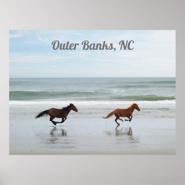 Wild Horses Outer Banks OBX Corolla NC Poster (Front)