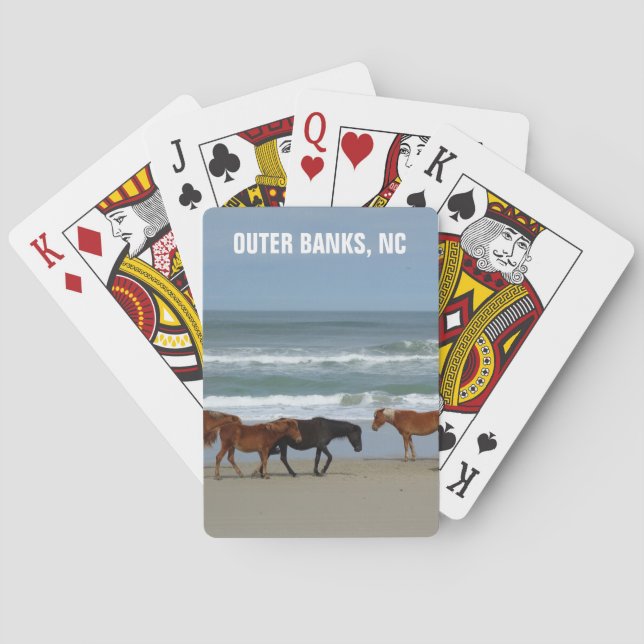 Wild Horses Outer Banks OBX North Carolina Playing Cards (Back)