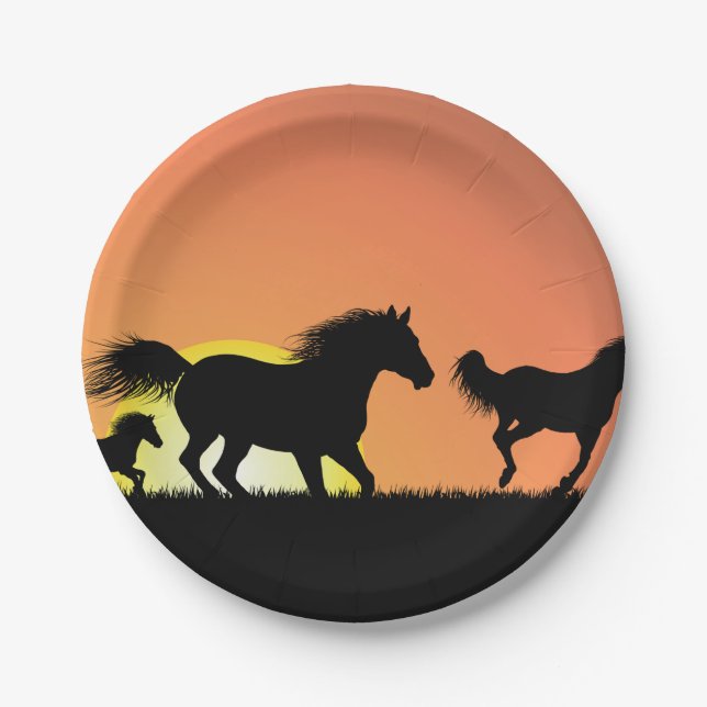 Wild Horses Paper Plate (Front)