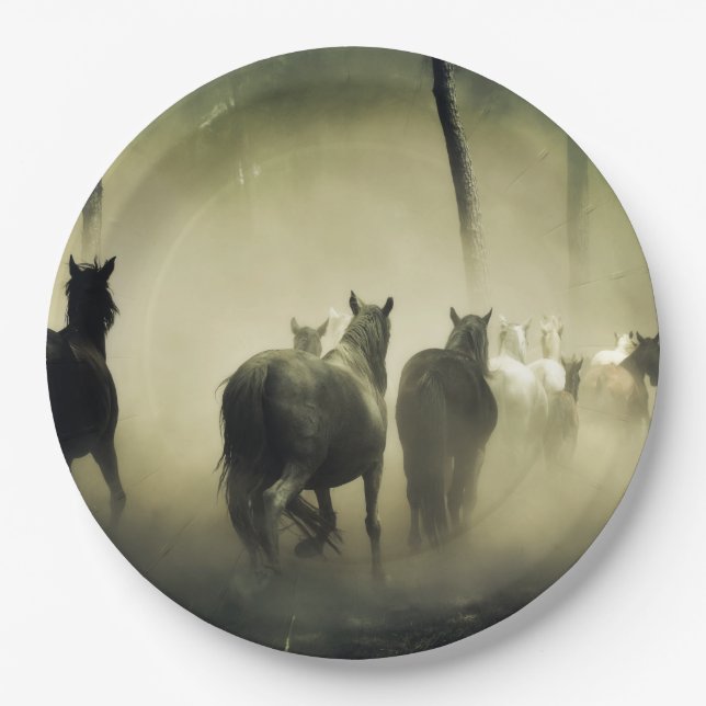 Wild Horses Paper Plate (Front)