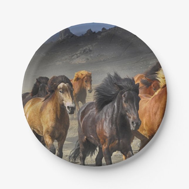 Wild Horses Paper Plate (Front)