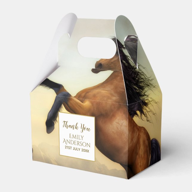 Wild HORSES Party Supplies Equestrian - ADD PHOTO Favour Box (Front Side)