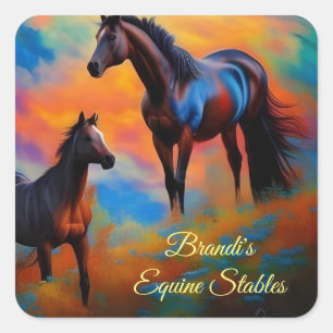 Wild Horses *personalise* Square Sticker