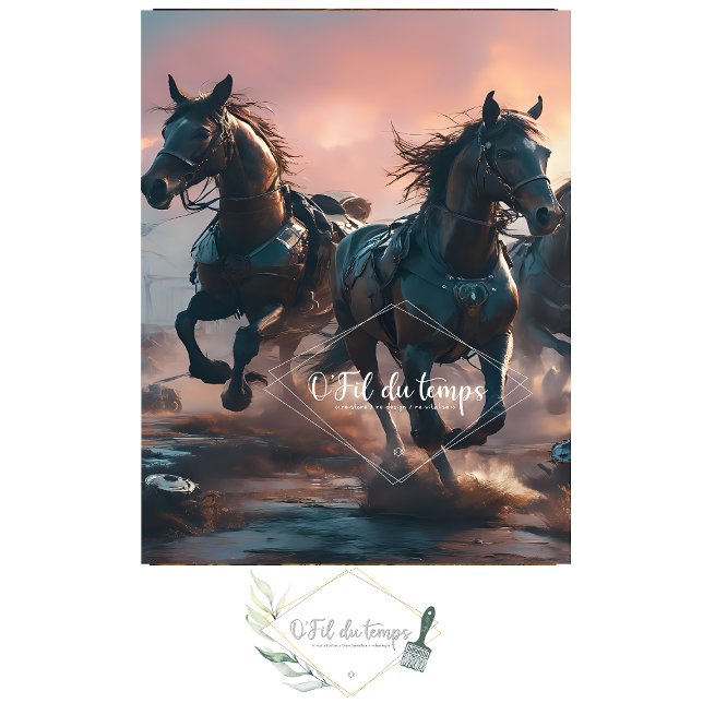 Wild horses Post apocalyptic futuristic V2 Tissue Paper (Creator Uploaded)