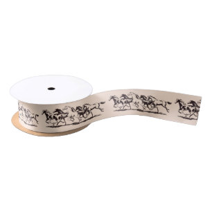 wild horses print satin ribbon