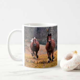 Wild Horses Racing in Woods Coffee Mug