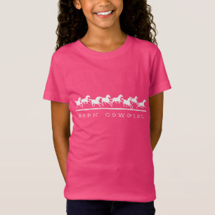 Wild horses running Born Cowgirl T-Shirt
