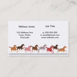 Wild horses running business card