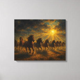 Wild Horses Running Canvas Print