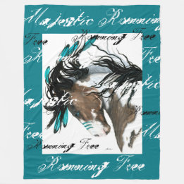 Wild horses Running Free Blanket by Bihrle