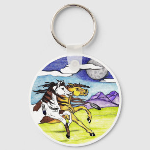 Wild Horses Running Free Key Ring