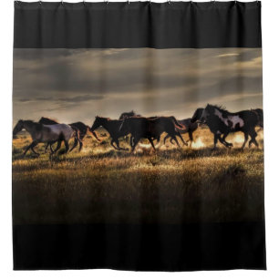 Wild Horses Running Free Shower Curtain
