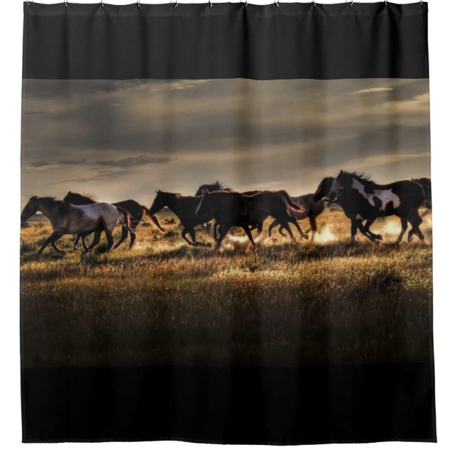 Wild Horses Running Free Shower Curtain (Front)
