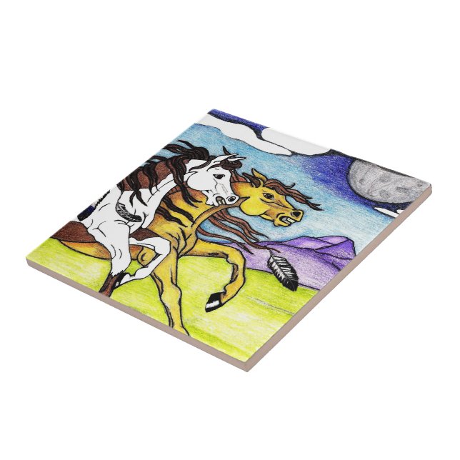 Wild Horses running free tile (Side)