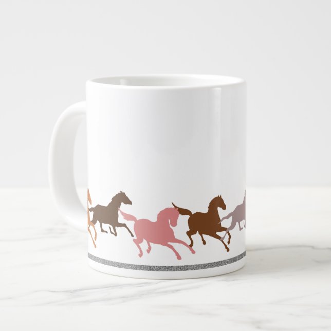 Wild horses running large coffee mug (Front Left)